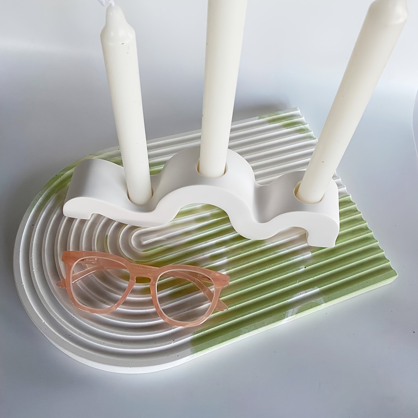Candle Molds - Molde de silicona para candelabro curvo,