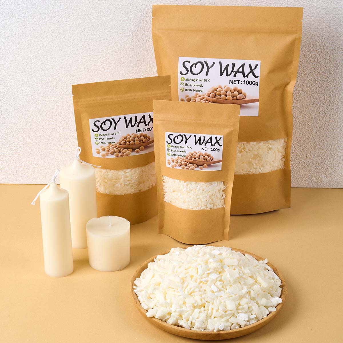 Candle Making Kit - Cera de soja blanca pura de