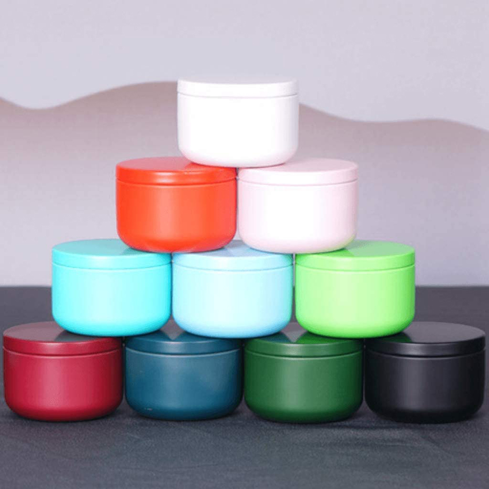 Candle Containers - Lata de té con tapas herméticas,