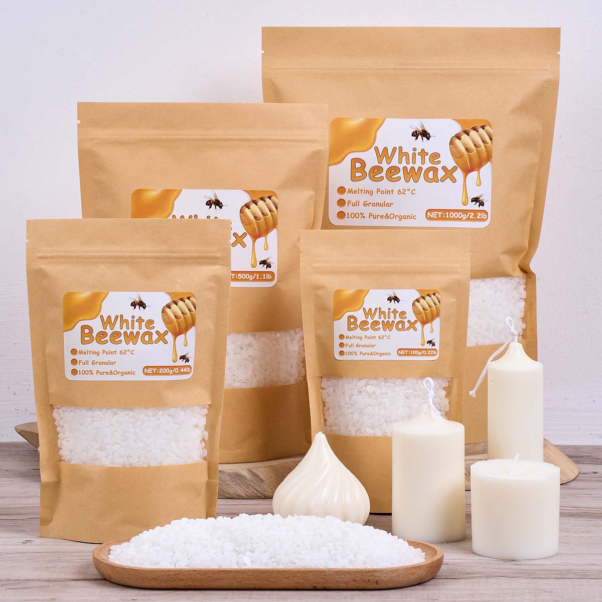 Cera de abejas blanca, vela pe - Candle Wick reseña y precio